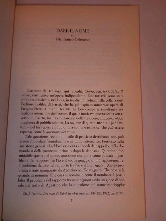 il segreto del nome (Chora,Passioni,Salvo il nome)