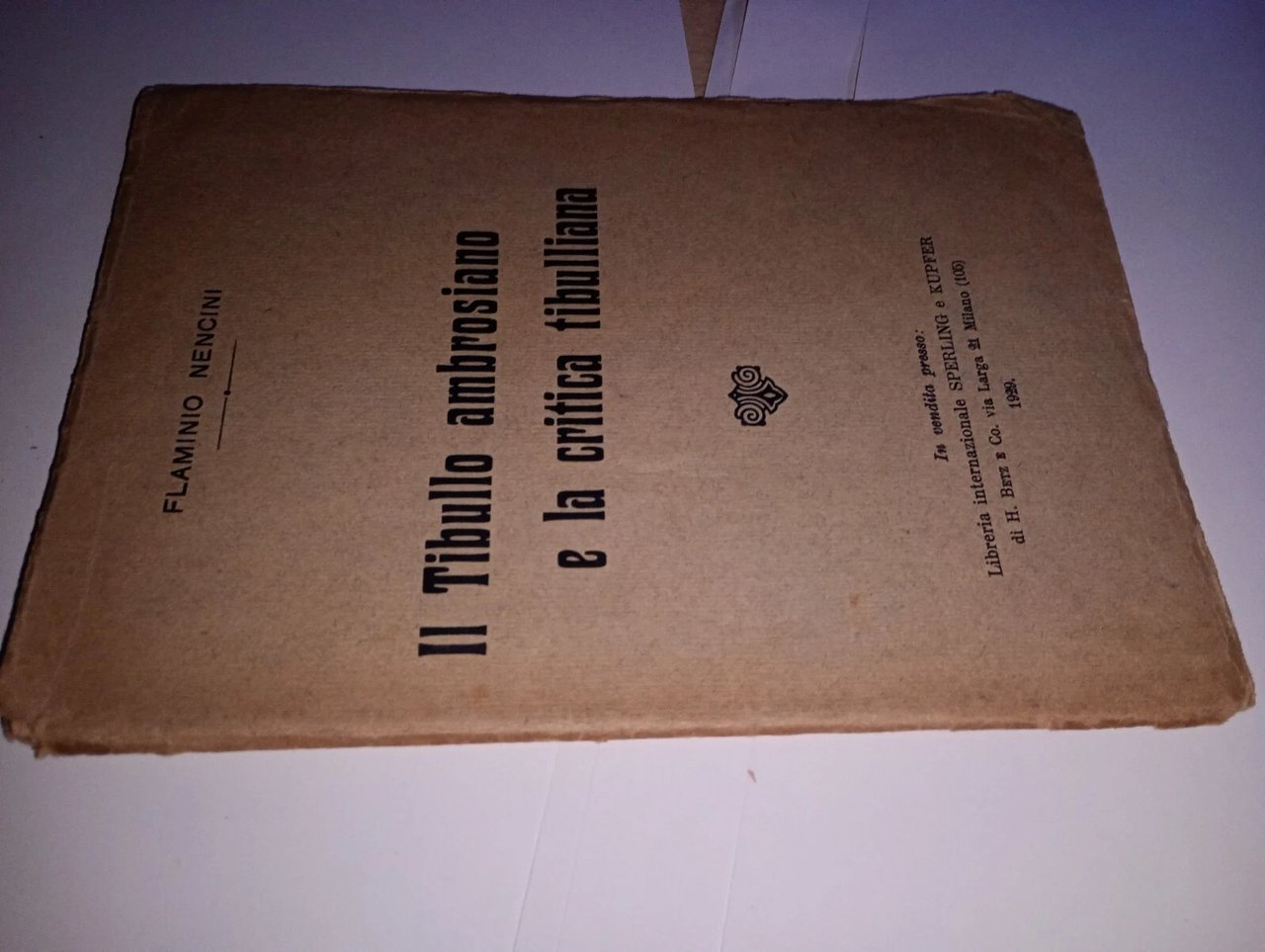 il tibullo ambrosiano e la critica tibulliana