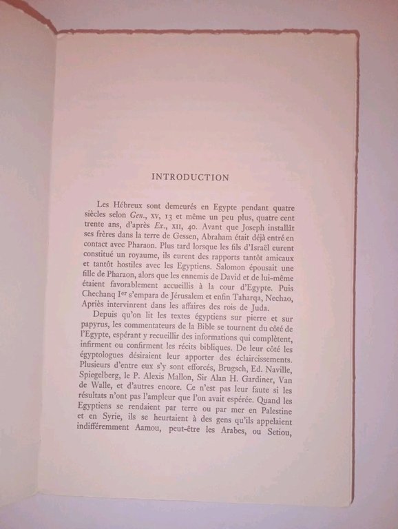 l'Egypte et la Bible