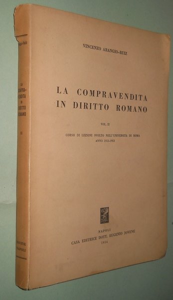 la compravendita in diritto romano vol. II