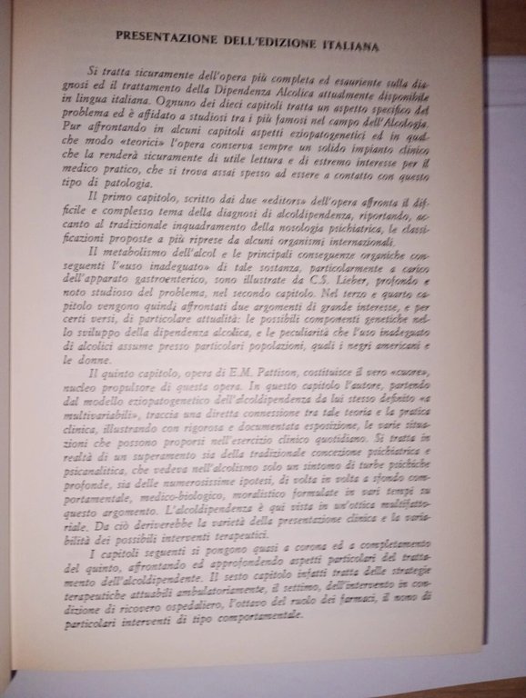 LA DIPENDENZA ALCOLICA. diagnosi e trattamento
