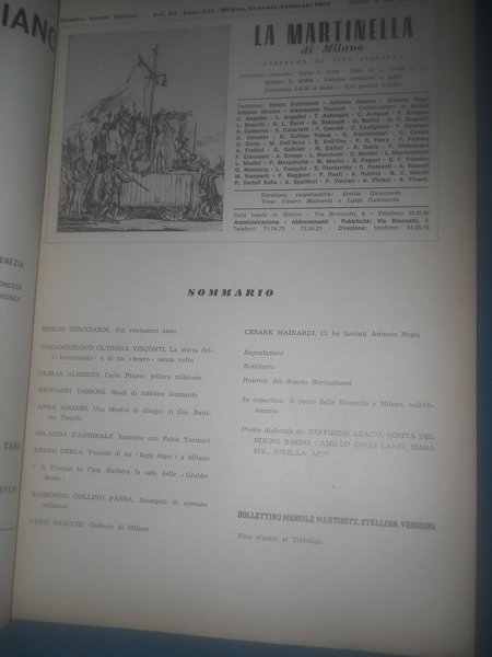 LA MARTINELLA DI MILANO FASCICOLO I-II 1966