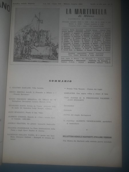 LA MARTINELLA DI MILANO FASCICOLO VII 1966