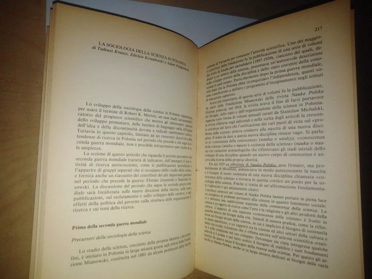 La sociologia della scienza in Europa