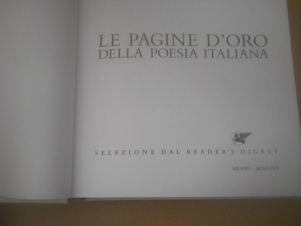 LE PAGINE D'ORO DELLA POESIA ITALIANA a cura di Gallardo …