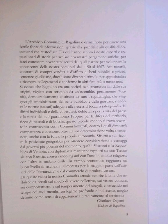 LE PERGAMENE DELL'ARCHIVIO COMUNALE DI BAGOLINO