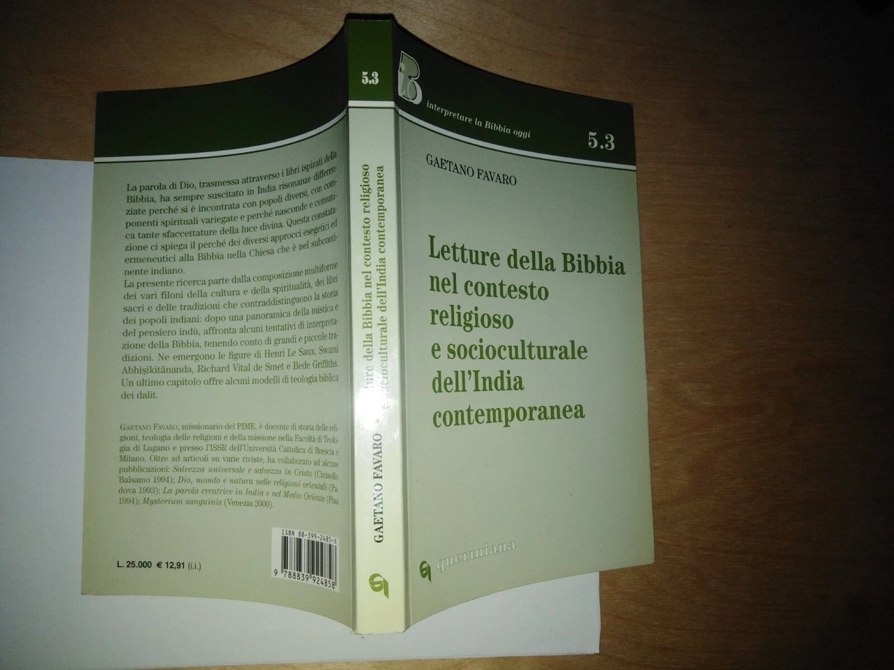 Letture della Bibbia nel contesto religioso e socioculturale dell'India contemporanea