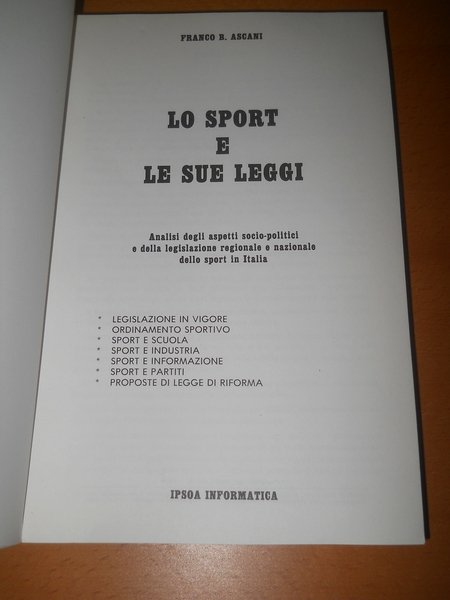 lo sport e le sue leggi