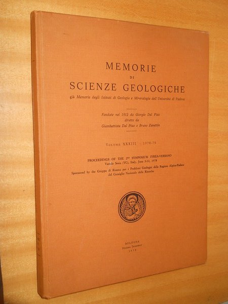 Memorie di scienze geologiche. volume XXXIII 1978-79