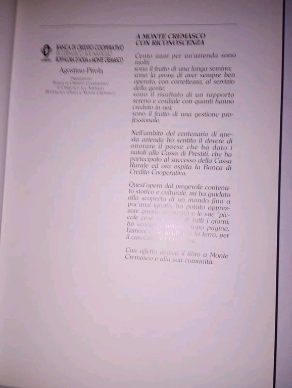 Monte Cremasco. Memoria del passato. Cronaca del presente