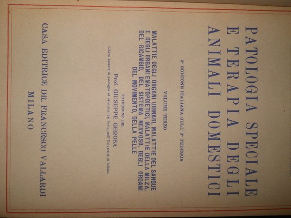 Patologia speciale e terapia degli animali domestici - III edizione …
