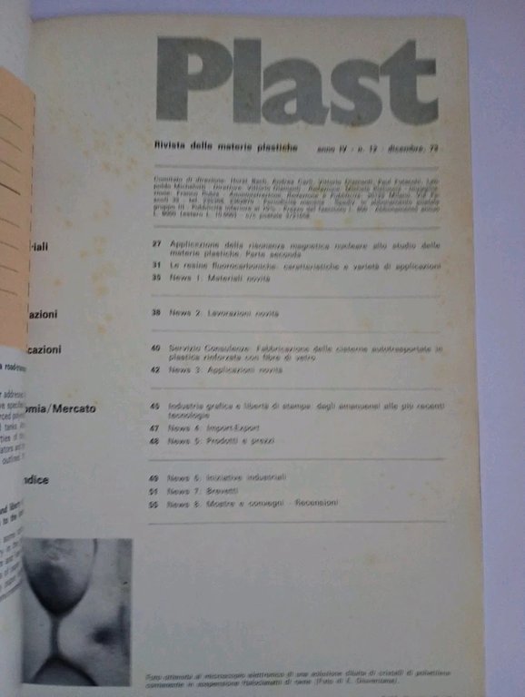 PLAST. rivista delle materie plastiche - anno IV n. 12 …