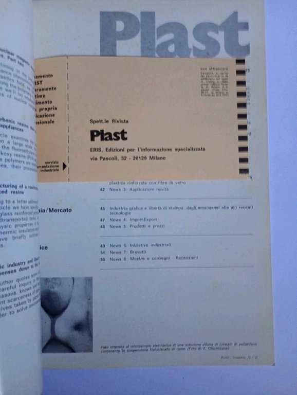 PLAST. rivista delle materie plastiche - anno IV n. 12 …