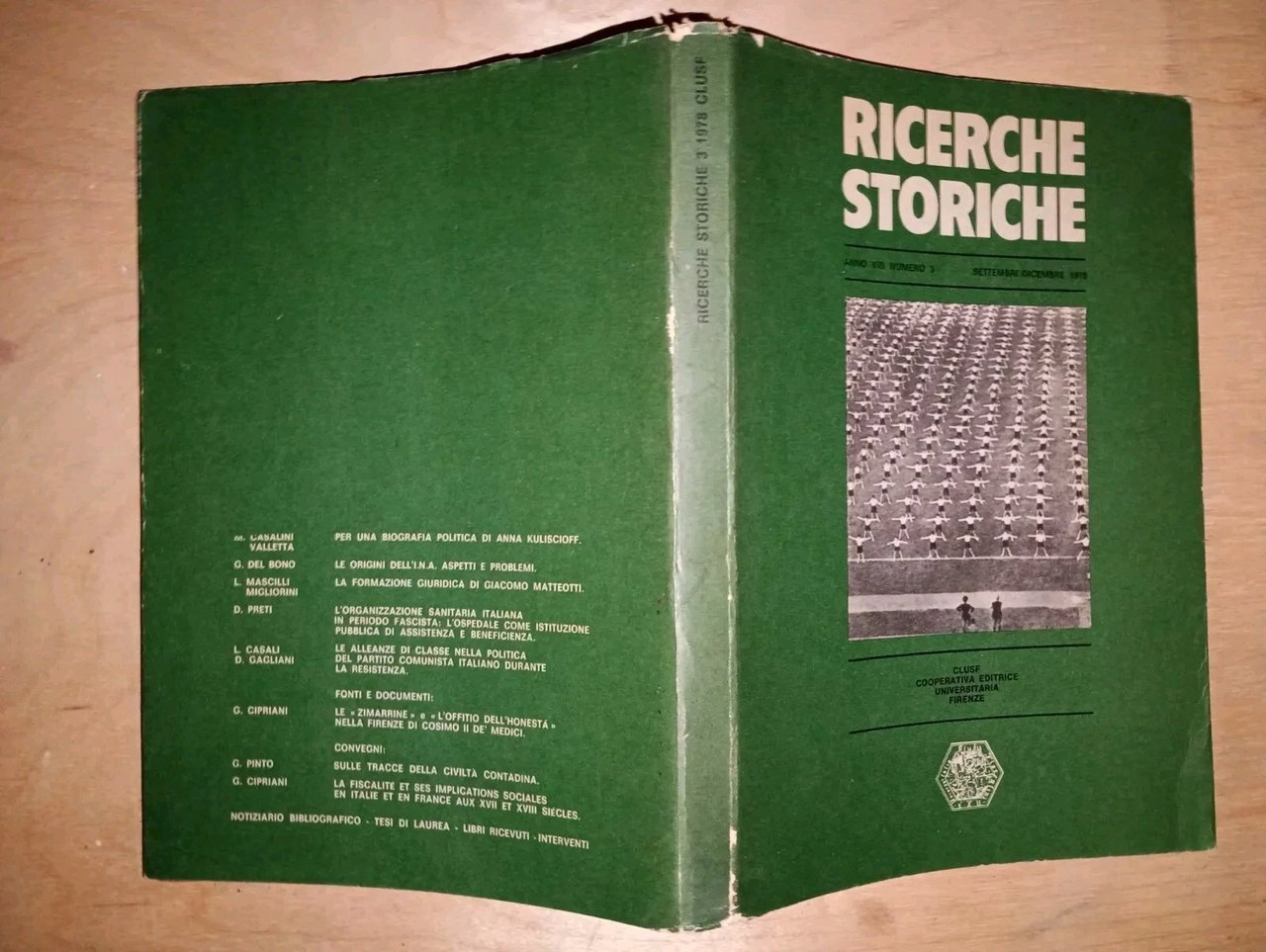 quadrimestrale RICERCHE STORICHE - CLUSF Firenze n. 3 1978 | Immagine principale