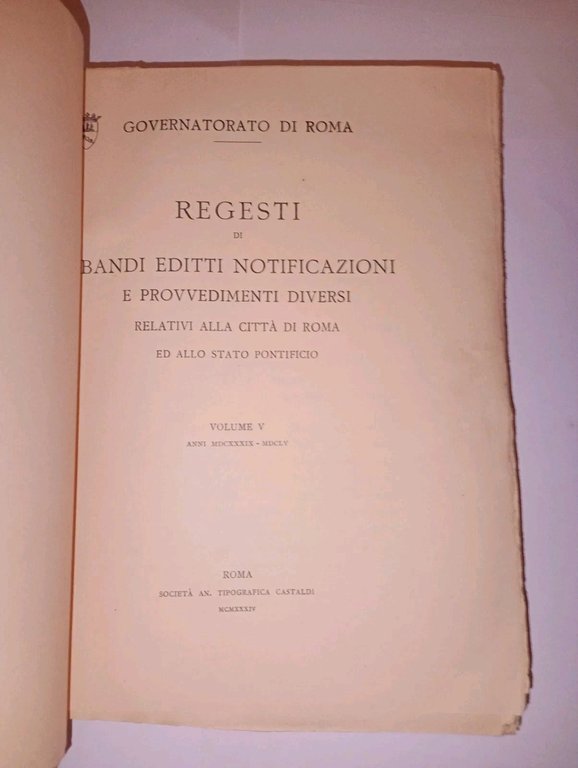 REGESTI DI BANDI EDITTI NOTIFICAZIONI E PROVVEDIMENTI DIVERSI RELATIVI ALLA …