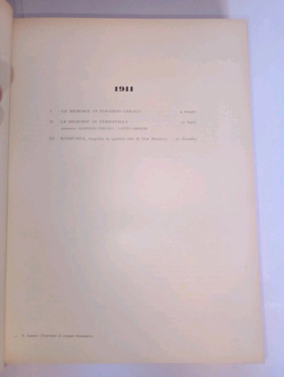 RENATO SIMONI. Trent'anni di cronaca drammatica - vol. 1. 1911 …