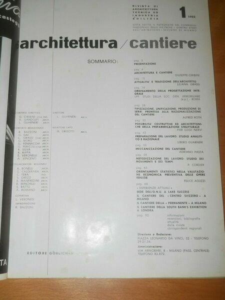 rivista ARCHITETTURA CANTIERE n. 1