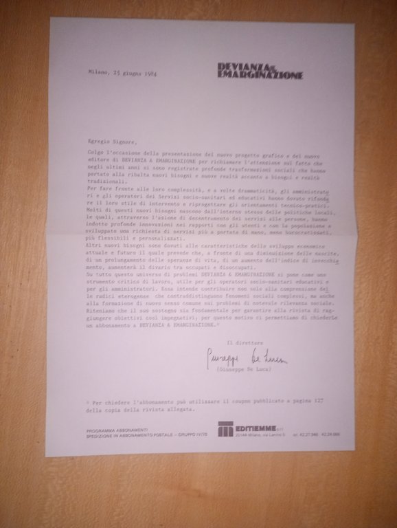 rivista trimestrale DEVIANZA ed EMARGINAZIONE n. 1 - monografia: ospedale … | Immagine Gallery 3