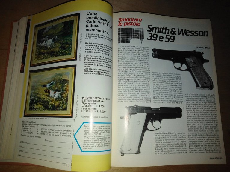 rivista DIANA ARMI - 12 numeri del 1983 rilegati in …