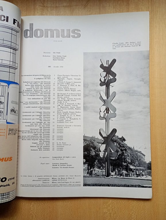rivista DOMUS n. 301 / 1954. fascicolo dedicato alla Triennale
