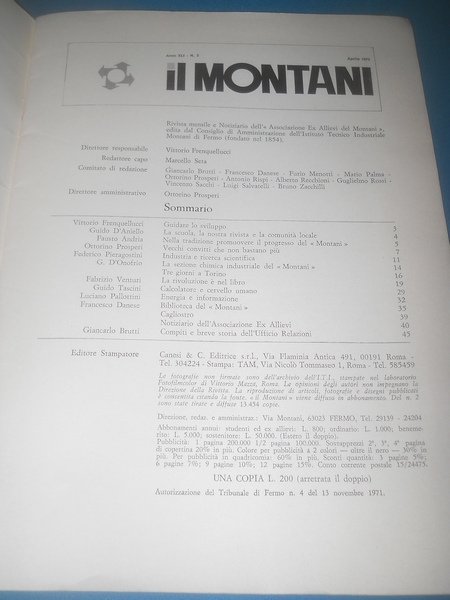 rivista IL MONTANI n. 2 1972