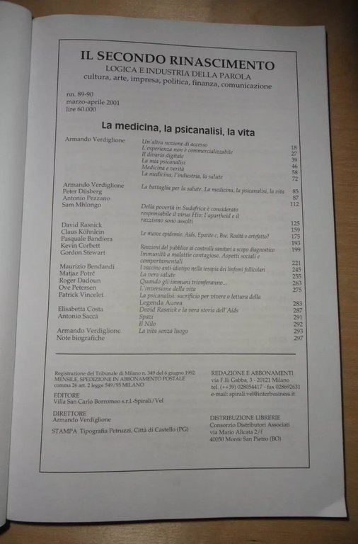 rivista "Il secondo Rinascimento" n. 89 90 - La medicina, …