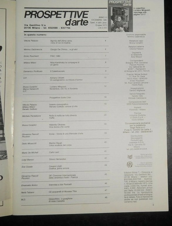 rivista PROSPETTIVE D'ARTE 41/1980 - De Chirico, Guttuso, Linati, Haupt, … | Immagine Gallery 2