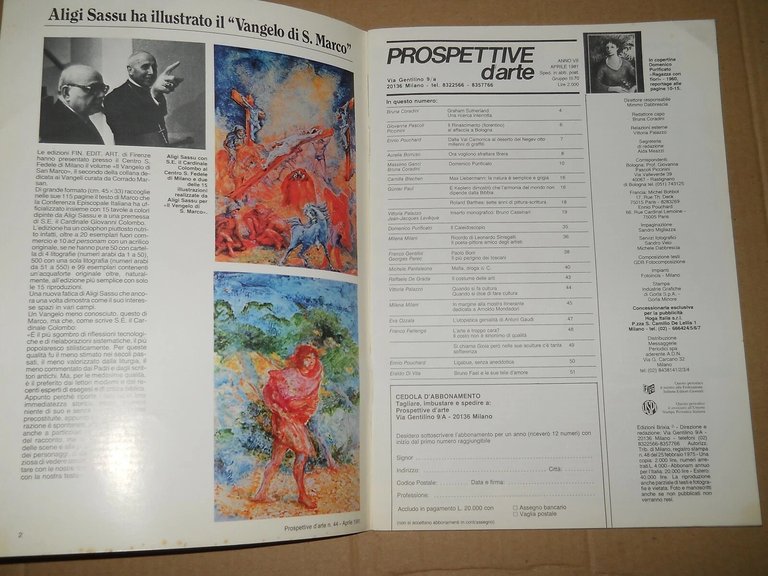 rivista PROSPETTIVE D'ARTE 44/1981 - Keplero, Ligabue, Barthes, Perec, G. … | Immagine Gallery 2