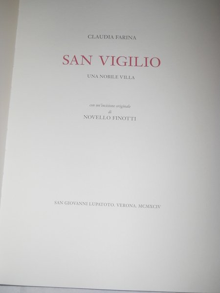 SAN VIGILIO una nobile villa - con incisione originale di …