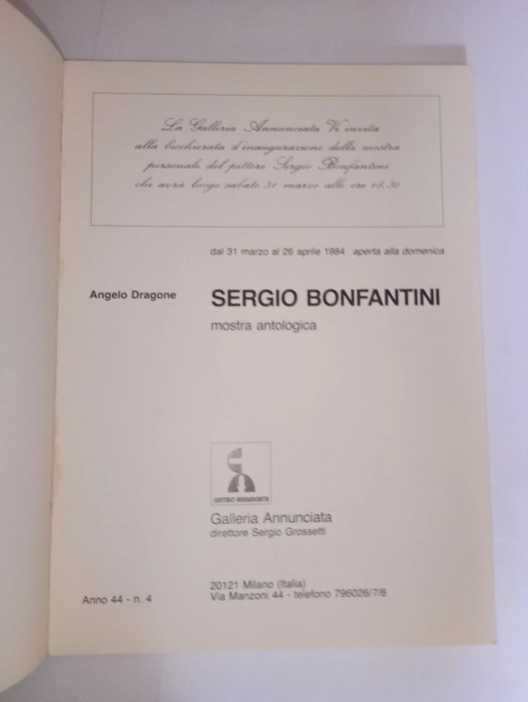 Sergio Bonfantini mostra antologica Centro Annunciata, 1984
