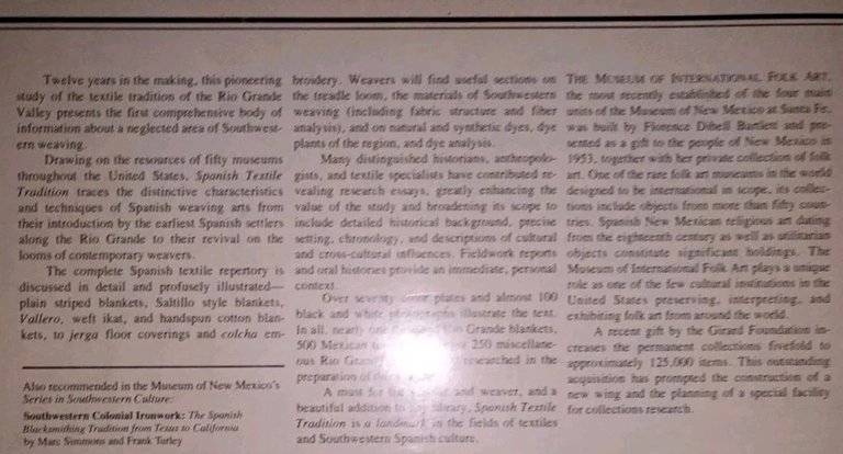 Spanish textile tradition of New Mexico and Colorado