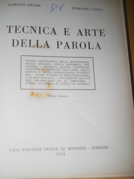 tecnica e arte della parola