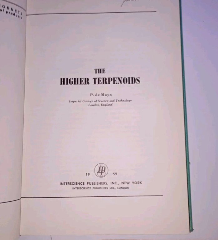 The chemistry of natural products vol. 3- MAYO, the Higher …