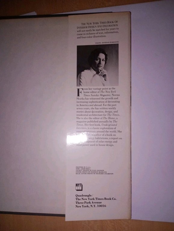 THE NEW YORK TIMES BOOK of INTERIOR DESIGN and DECORATION