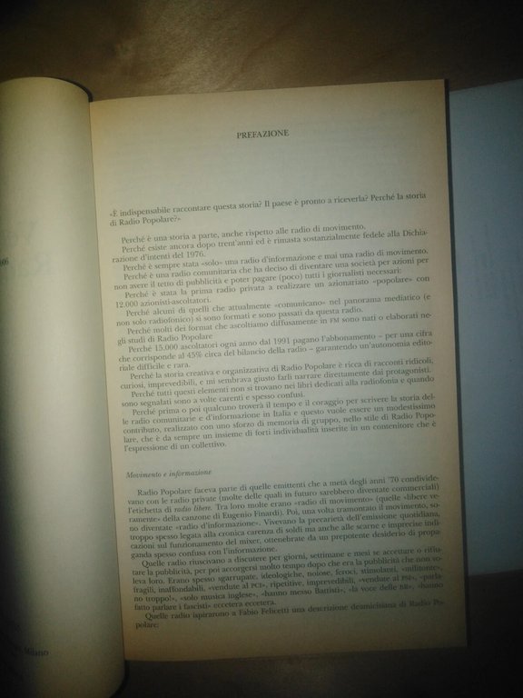 Vedi alla voce radio popolare