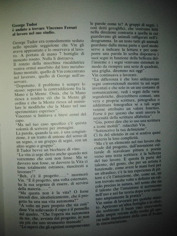 VINCENZO FERRARI, Cinema - catalogo mostra Galleria Milano 1988