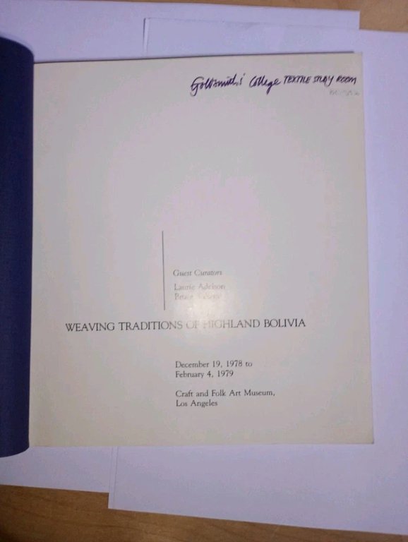 WEAVINGS TRADITIONS OF HIGHLAND BOLIVIA | Immagine Gallery 2