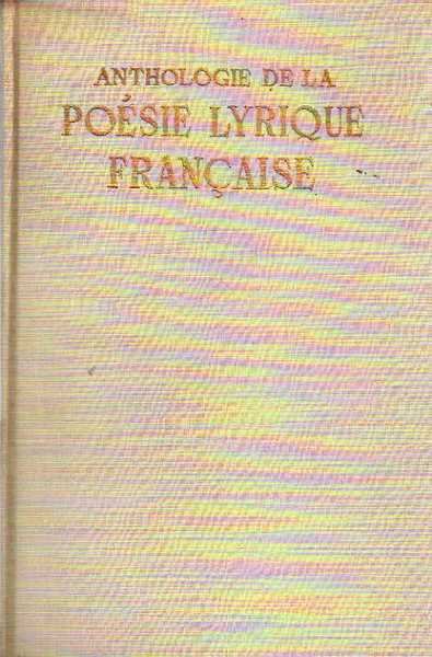 Anyhologie de la poésie lyrique française