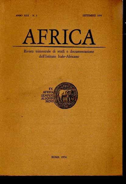 Africa - anno XXIX - n. 3. Rivista trimestrale di …