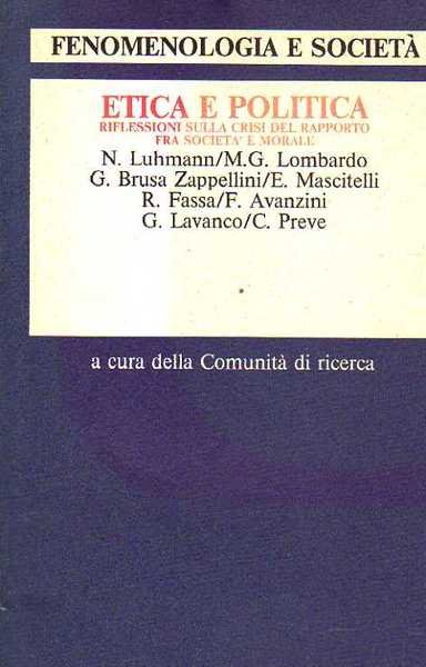 ETICA E POLITICA anno VII n. 1. Riflessioni sulla crisi …