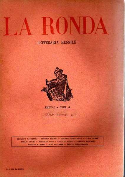 LA RONDA LETTERARIA MENSILE 1919 Anno 1 numero 4