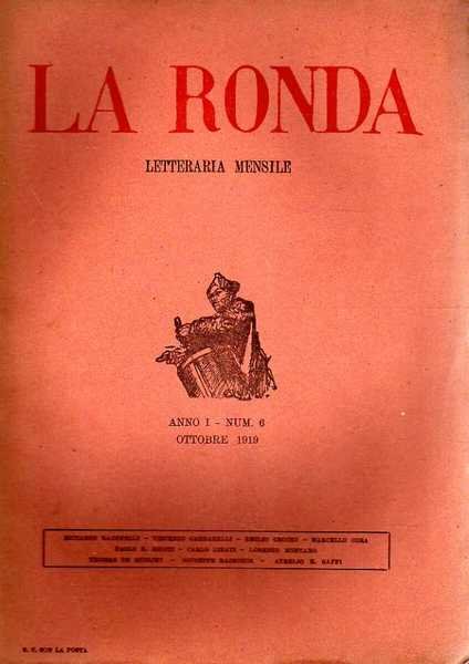 LA RONDA LETTERARIA MENSILE 1919 Anno 1 numero 6