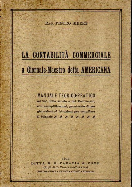 la contabilità commerciale a giornale-maestro detta americana