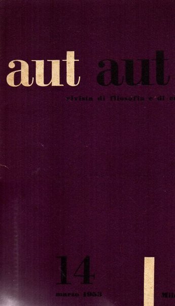 Aut aut rivista di filosofia e di cultura 14