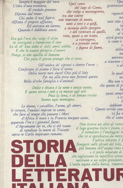 STORIA DELLA LETTERATURA ITALIANA.