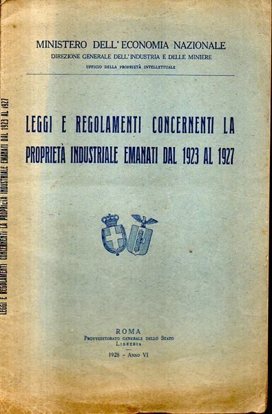 Leggi e regolamenti concernenti la proprietà industriale emanati dal 1923 …