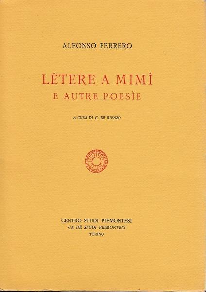 Lettere a Mimì e autre poesìe