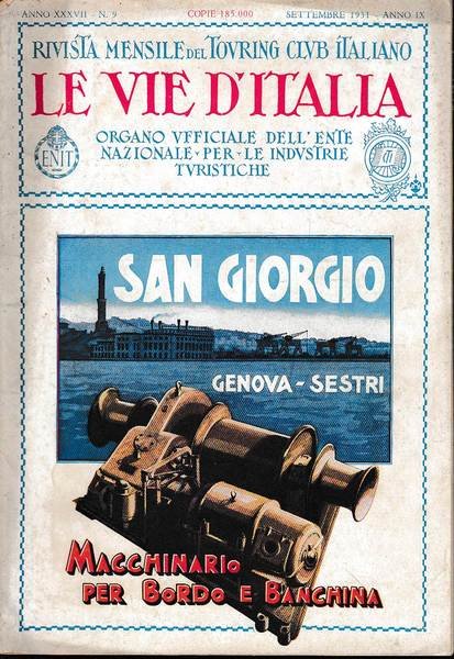 Rivista mensile del Touring Club Italiano. Anno XXXVII n. 9, … | Immagine principale