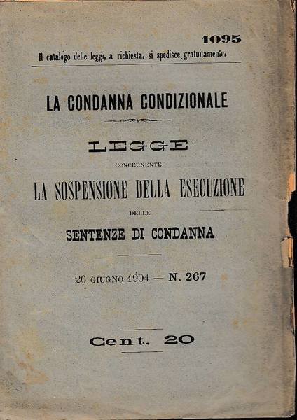 La condanna condizionale legge concernente la sospensione delle esecuzioni delle … | Immagine principale