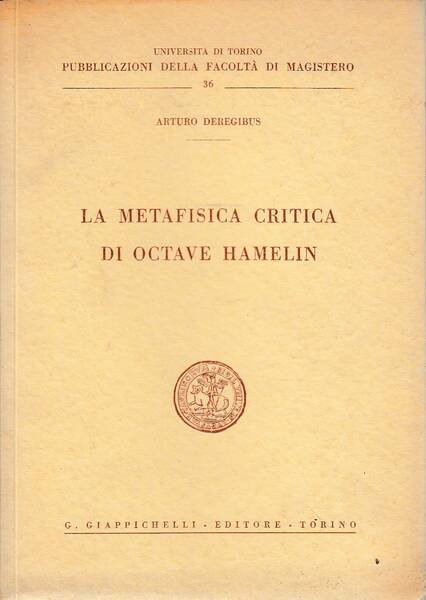 La metafisica critica di Octave Hamelin